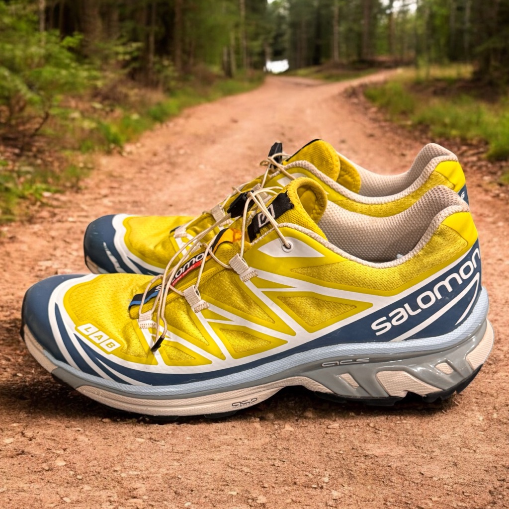 Salomon Xt 6 Unisex Low Yellow And Gray Athletic Sneakers W12/M 11 Style 415766